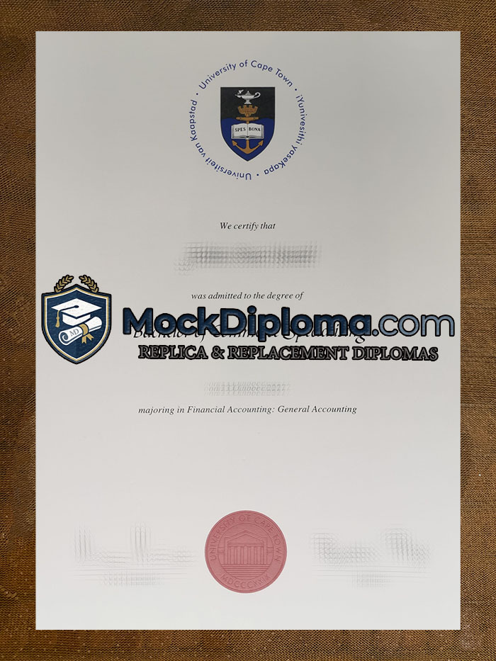 University of Cape Town certificate