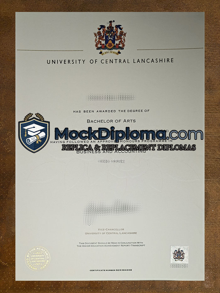 University of Central Lancashire diploma