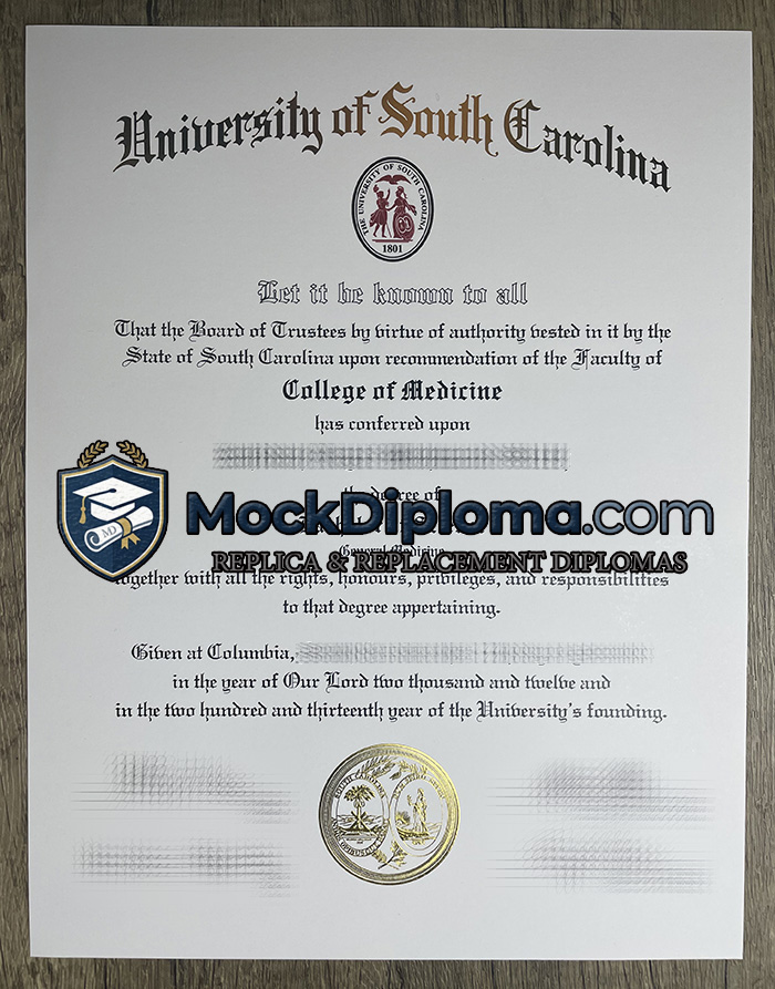 University of South Carolina diploma