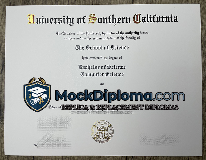 University of Southern California certificate