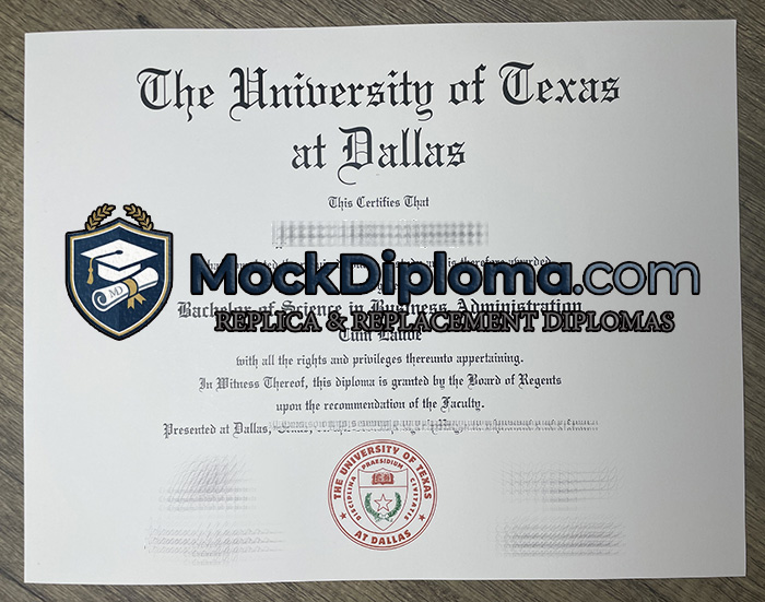 University of Texas at Dallas diploma