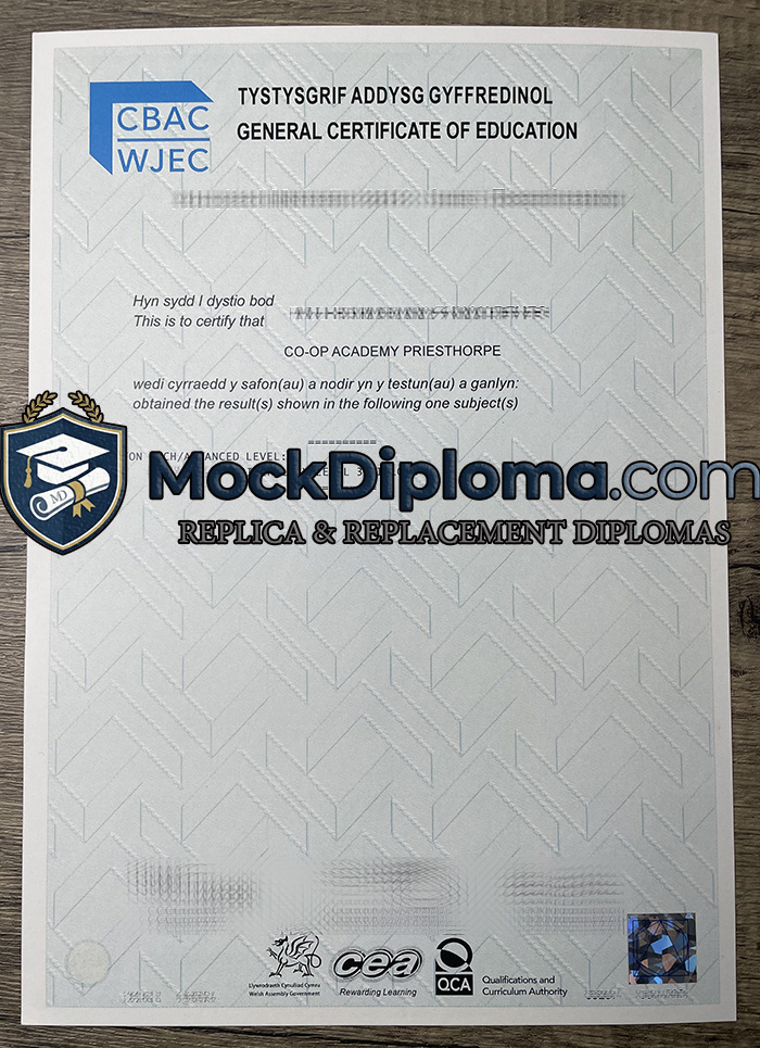 WJEC certificate