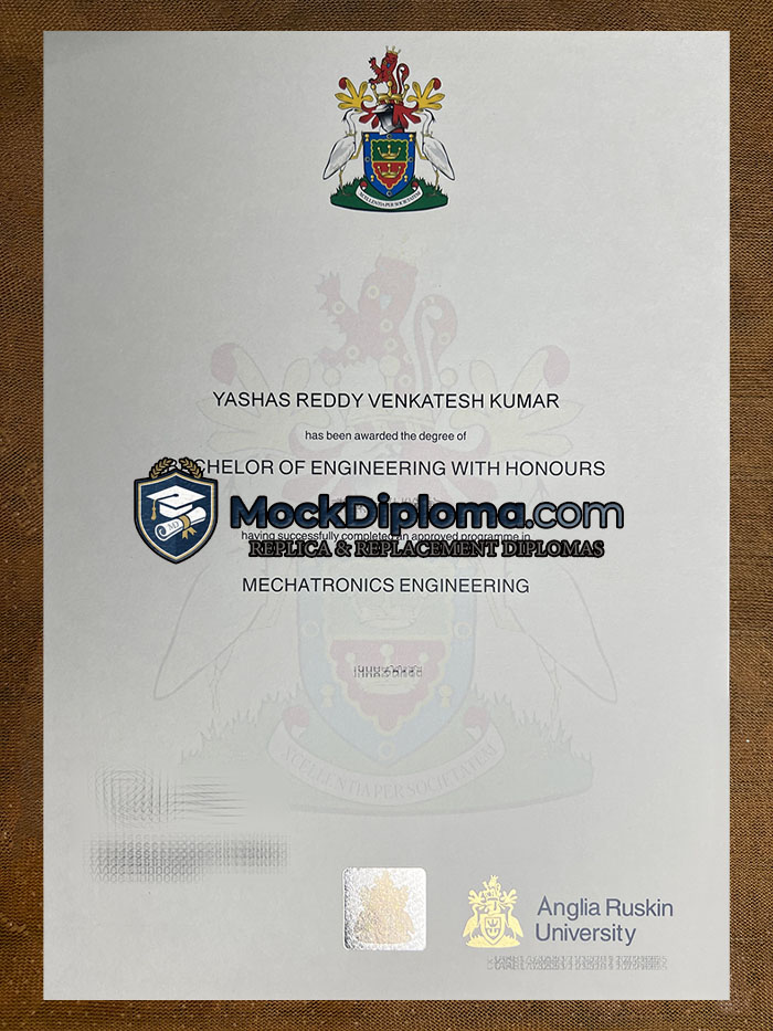 Anglia Ruskin University diploma