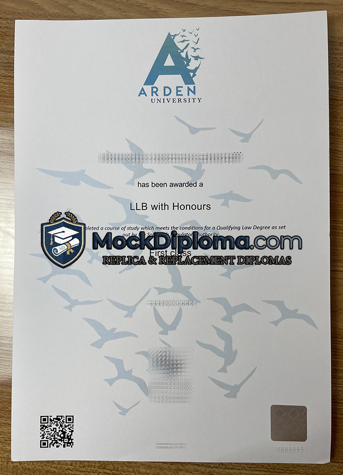 Arden University certificate