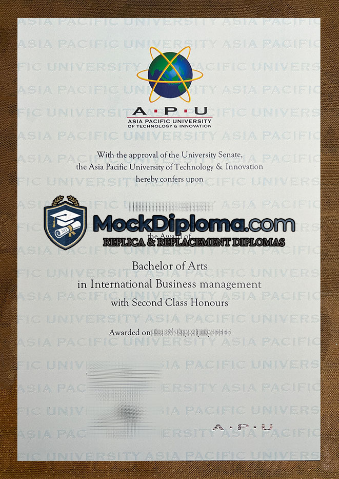 Asia Pacific University certificate