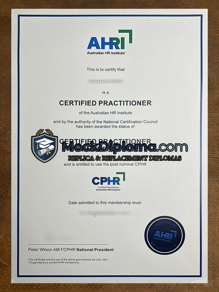 Australian HR Institute certificate