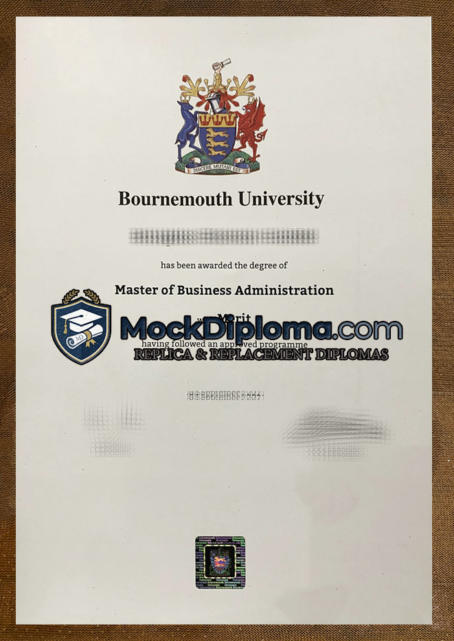 Bournemouth University certificate