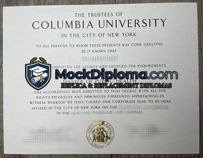 Columbia University certificate