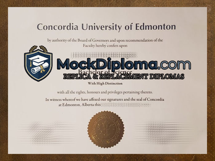 Concordia University of Edmonton certificate