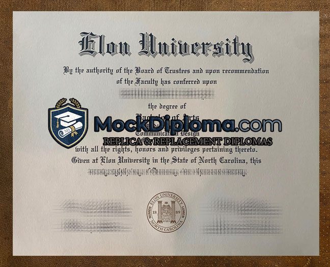 Elon University certificate