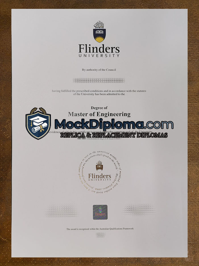Flinders University certificate
