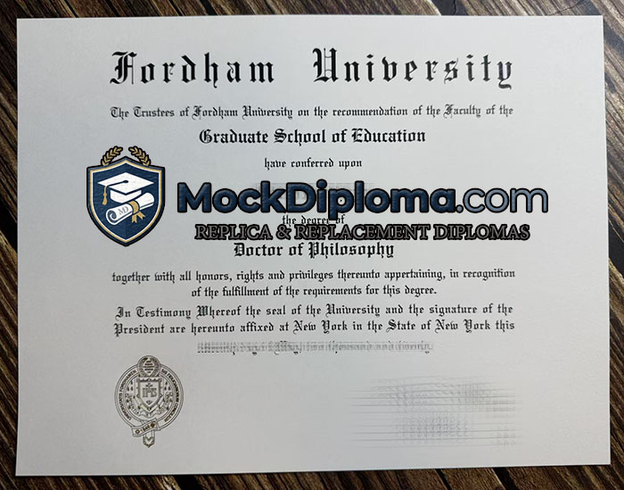 Fordham University diploma