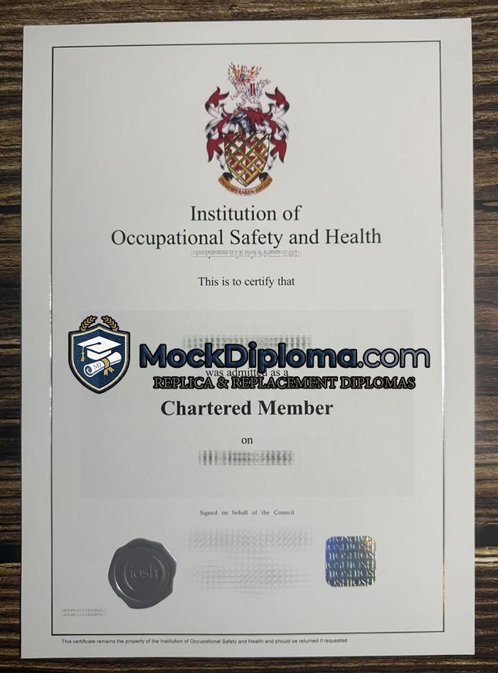 IOSH certificate