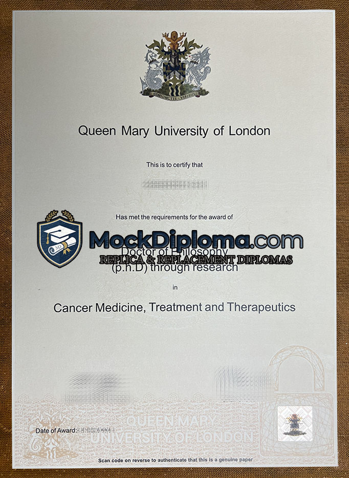 Queen Mary University of London certificate