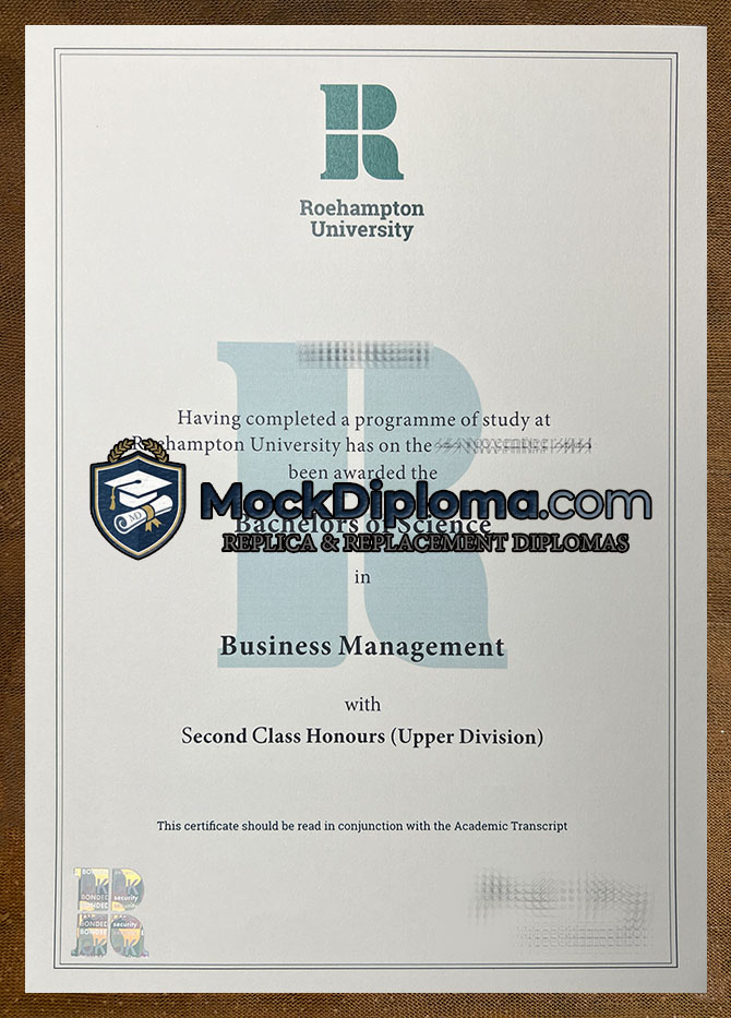 Roehampton University certificate