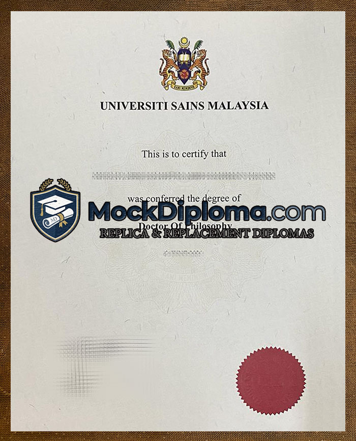 Universiti Sains Malaysia certificate