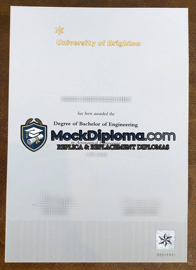 University of Brighton certificate