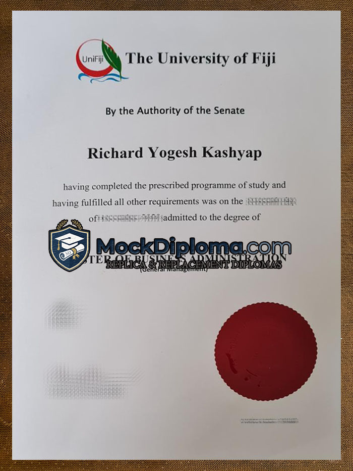 University of Fiji certificate