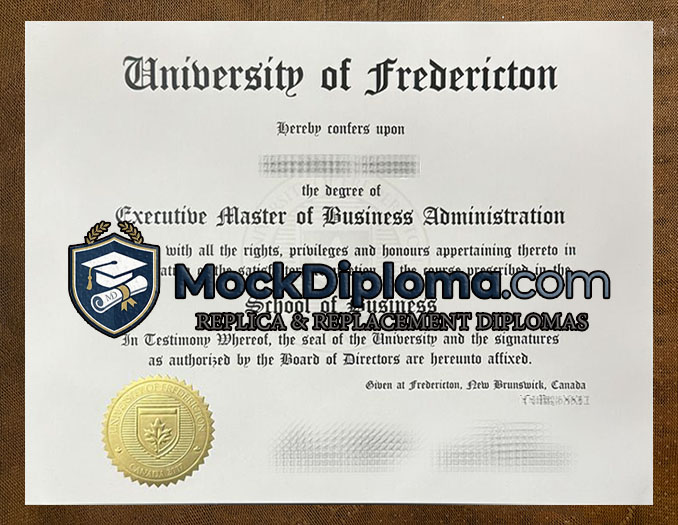 University of Fredericton certificate