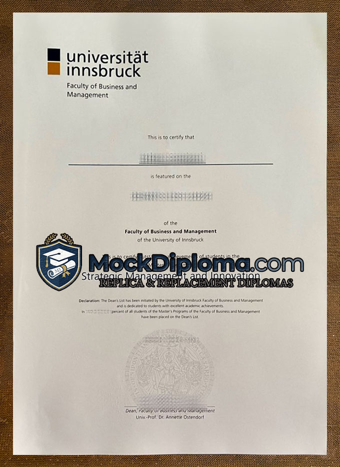 University of Innsbruck degree