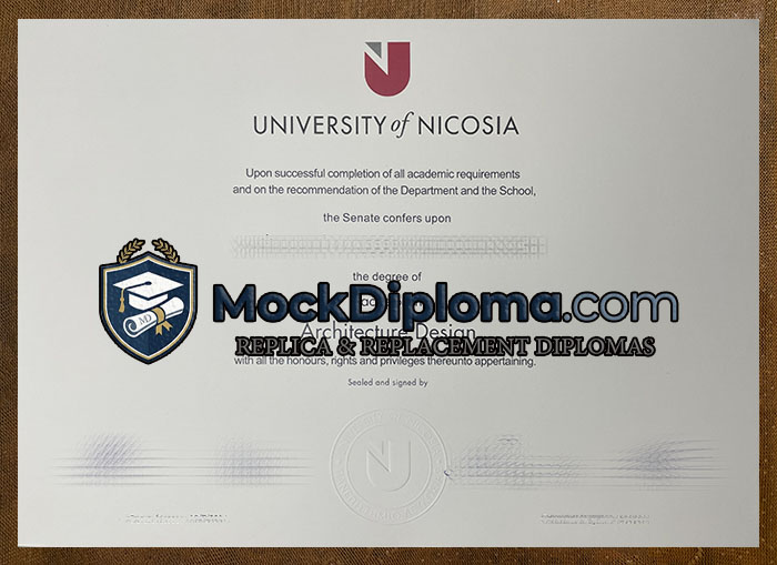 University of Nicosia certificate