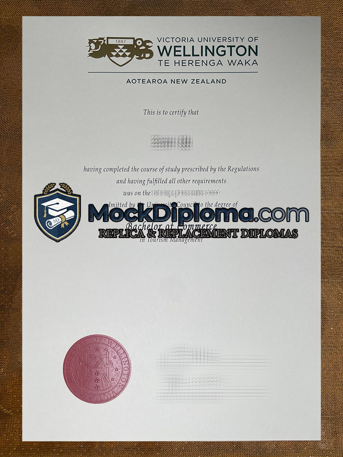 Victoria University of Wellington certificate