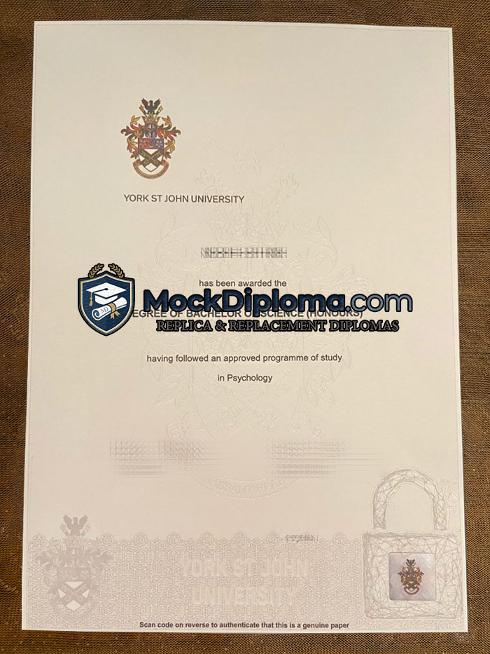 York St John University diploma